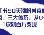 小红书90天涨粉创富陪跑营，​三大体系，从0~1成就百万变现，做小红书的最后一站