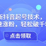 25年最新抖音起号技术，实操攻略带你快速涨粉，轻松破千粉丝必看