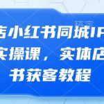 实体店小红书同城IP深度陪跑实操课，实体店小红书获客教程