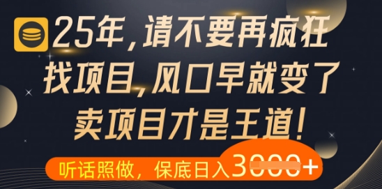 什么？25年你还在疯狂找项目做，醒醒吧，看完这些你全都懂了【揭秘】-全网创业项目资源库