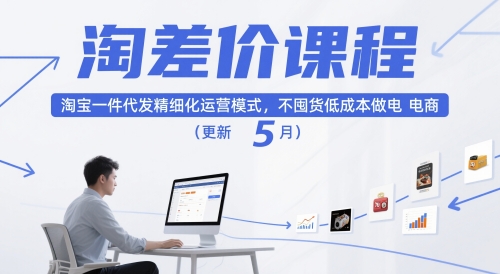 淘差价课程，淘宝一件代发精细化运营模式，不囤货低成本做电商（更新5月）-林文副业站