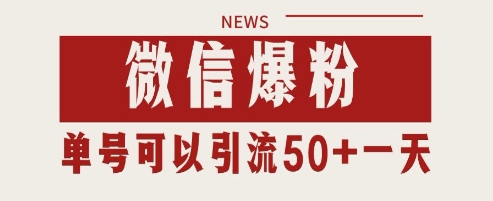 微信爆粉，私域暴力引流打法日引千粉 单号日进50+【揭秘】-林文副业站