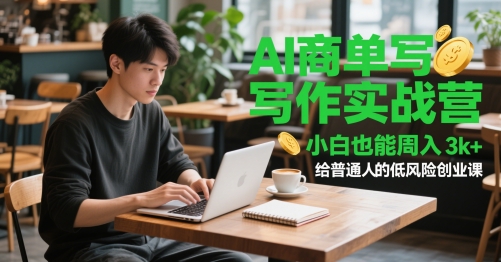 AI商单写作实战营，小白也能周入3k+，给普通人的低风险创业课-林文副业站
