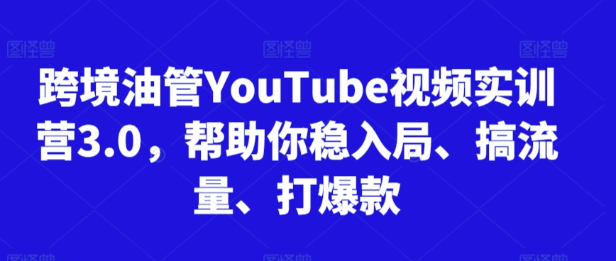 跨境油管YouTube视频实训营3.0，帮助你稳入局、搞流量、打爆款（更新2025）-林文副业站