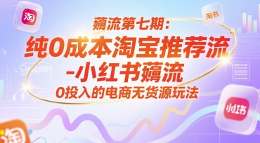 薅流第七期：纯0成本淘宝推荐流-小红书薅流最新版目，0投入的电商无货源玩法（附赠往期）-林文副业站