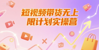 短视频带货无上限计划实操营，新人短视频带货工具流养号破播文案运营篇课程-林文副业站