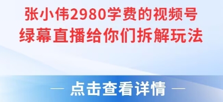 张小伟2980付费额视频号绿幕直播给你们拆解玩法-林文副业站