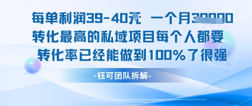每单利润40一个月7k+转化最高的私域项目，每个人都要的产品转化率已经能做到100%-林文副业站