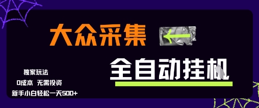 大众采集全自动玩法，新手小白轻松一天5张+，操作简单零成本【揭秘】-林文副业站