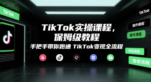 TikTok实操课程，保姆级教程，手把手带你跑通TikTok变现全流程-林文副业站