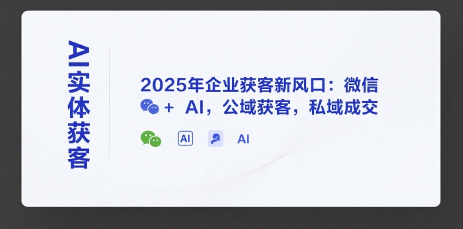 AI实体获客，2025年企业获客新风口：微信+ AI，公域获客，私域成交-林文副业站