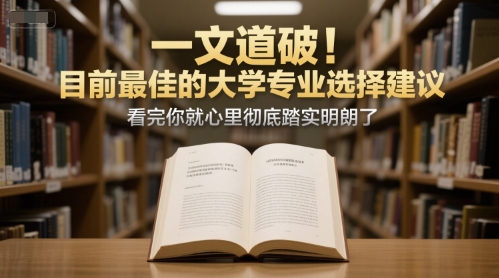 付费文章：一文道破！目前最佳的大学专业选择建议，看完你就心里彻底踏实明朗了-林文副业站