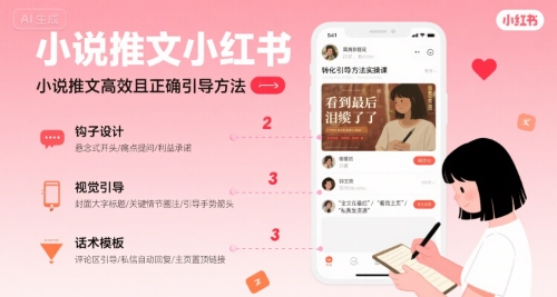 小说推文小红书高转化引导方法实操课，小说推文高效且正确引导方法-全网创业项目资源库