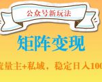 公众号软件玩法私域引流网盘拉新，多种变现，稳定日入1000【揭秘】