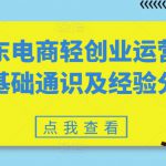 京东电商轻创业运营入门基础通识及经验分享