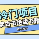 冷门项目，卖古书古籍玩法单视频即可收入大几张【揭秘】