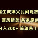 Ai一键生成爆火民间诡故事视频 画风精美 条条原创 日入300+ 简单易上手