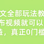 小说推文全部玩法教学，0粉丝发布视频就可以产生收益，真正0门槛