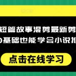 小说推文短篇故事混剪最新剪辑实操全流程，0基础也能学会小说推文教程，肯干多发日入多张