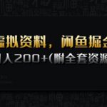 虚拟资料，闲鱼掘金，日入200+(详细教程+全套资源)