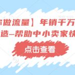【冷锋带你做流量】年销千万级淘系商家如何打造–帮助中小卖家快速成长