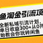 闲鱼淘金私域引流计划，从0开始玩转闲鱼，副业也可以挣到全职的工资