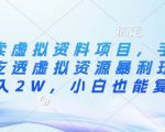 闲鱼卖虚拟资料项目，手把手带你吃透虚拟资源暴利玩法，月入2W，小白也能复制