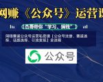 网创赛道公众号运营私密课【公众号注册、赛道选择、话题选择、引流变现】全流程