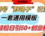 视频号“野路子”玩法，评论区疯狂截流，一套模板单日单号引流50+创业粉