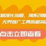 淘系运营推广标准化流程，​淘系改版后新品布局全流程，无界推广工具拆解高阶玩法