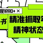 AI+小红书图文，精准抓取年轻人精神状态流量，单日暴力变现多张