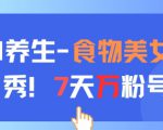 AI养生新玩法，食物美女走秀，7天万粉号