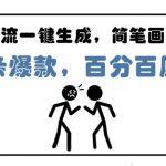 AI工作流一键生成，简笔画心理学，条条爆款，百分百原创，小白5分钟上手，月入1W+