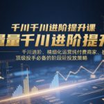 巨量千川进阶提升课，千川进阶、精细化运营纯付费商家、投放技巧、顶级投手必备的阶段性投放策略