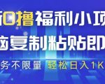最新0撸福利小项目，抖音平台大放水，无脑复制粘贴 即可挣钱，任务不限量，轻松日入1K+【揭秘】