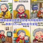 AI情感语录治愈老奶奶老爷爷短视制作，条条10万+，轻松起号变现