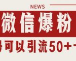 微信爆粉，私域暴力引流打法日引千粉 单号日进50+【揭秘】