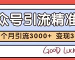 公众号精准粉引流玩法，2个月3000+精准粉，变现30个W【揭秘】