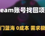 Steam账号找回项目，冷门蓝海，0成本，需求极大