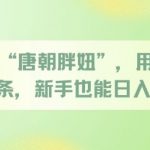 治愈的“唐朝胖妞”，用AI制作日更3条，新手也能日入多张