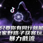 抖音只要你有同行就能获客，独家野路子获客玩法，暴力截流【揭秘】