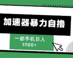 205新风口，加速器暴力自撸，单机日入1k+【揭秘】