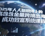 2025年人人都用得上的高含金量跨境出海成功致富系统课程