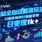 B站全自动截流玩法只要你有同行就能获客，日变现1k+【揭秘】