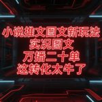 小说推文图文新玩法，实况图文，万播二十单，这转化太牛了！