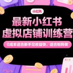 最新小红书虚拟店铺训练营，0成本适合新手见收益快，适合矩阵做