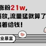 11条作品涨粉21W，条条百W播放，流量猛就算了，广告商也追着给钱