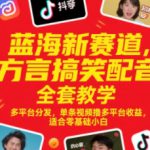 蓝海新赛道，方言搞笑配音全套教学，多平台分发，单条视频撸多平台收益，适合零基础小白