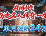暴力起号！用AI制作历史名人传奇一生，单月涨粉24W，涨粉+变现赛道黑马来了