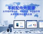 手机配件外贸课，从市场环境分析，平台开店，erp操作等，从零开始手机配件生意